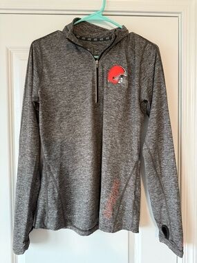 Nike Cleveland Browns Heathered Gray Quarter-Zip Pullover